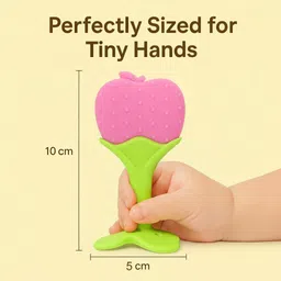 cuddlino Baby Fruit Shape Silicone Teether Soft Stick Chews Nibble Teether and Feeder - 100% food-grade silicone image 4