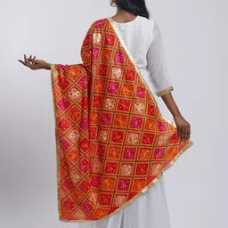TEEJH Ethnic Motifs Embroidered Phulkari Dupatta image 2
