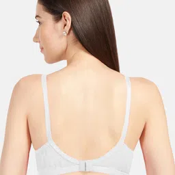 Sonari Olive Green & White Pack of 2 Non Wired Non Padded Cotton Everyday Bra image 3