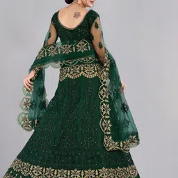 Warthy Ent Embroidered Thread Work Semi-Stitched Lehenga & Unstitched Blouse With Dupatta image 2