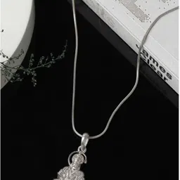 akshat sapphire Sterling Silver (92.5% purity) God hanuman Pure Silver Lord hanuman Locket for Good Health & Wealth Sterling Silver Pendant image 2