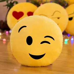 ashu creation Emoji Plush Smiley Pillow Cushion, Sleeping Face, 14 x 14 Inch Microbeads Smiley Cushion Pack of 1-picture-25