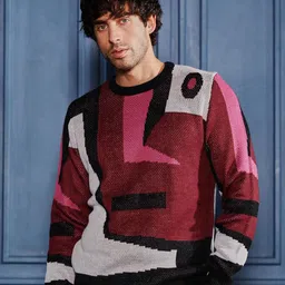 Campus Sutra Men Colourblocked Pullover-image-44