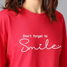 Kotty Women Typography Printed Drop-Shoulder Sleeves T-shirt image 4