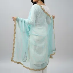 TASHVIKA'S Embroidered Dupatta with Mirror Work image 2