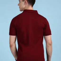 Lux Cozi Men Solid Polo Collar Cotton T-shirt image 2