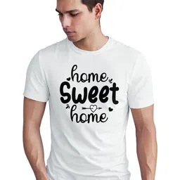 Seekbuylove Home Sweet Typography Printed Cotton Bio Finish T-shirt image 2
