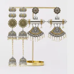 TAG 7 Set Of 2 Pearls Beaded Geometric Drop Earrings-image-97