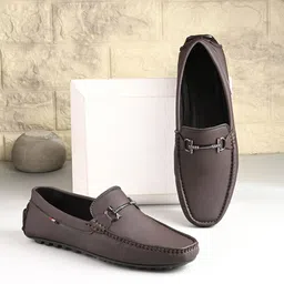 BELLION Men Round Toe Slip-On Loafers-image-69
