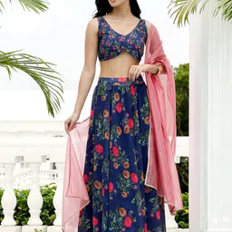 QISSA Printed Ready To Wear Lehenga & Blouse With Dupatta image 4