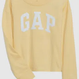 GAP Girls Sequined Logo Printed Pure Cotton Crew Neck T-shirt-picture-28