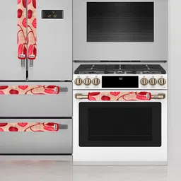 E-Retailer 3-Pcs Brown & Red Printed Refrigerator Covers image 3