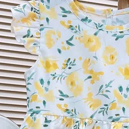 StyleCast x Revolte Girls Floral Print Flutter Sleeve Fit & Flare Midi Dress image 2