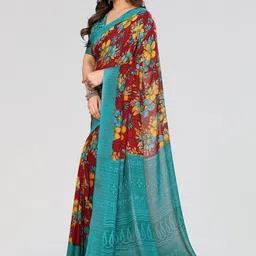 Moda Rapido Floral Poly Georgette Designer Saree image 2