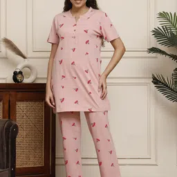 Kanvin Women Floral Printed Night suit-image-10