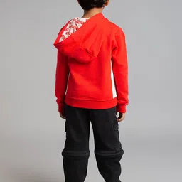 Ed-a-Mamma Boys Typography Outdoor Open Front Jacket with Patchwork image 3