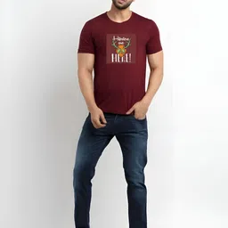 KaamBhari Graphic Printed Round Neck Regular Fit Cotton T-shirt image 3