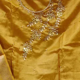 KALINI Embellished Viscose Rayon Unstitched Dress Material image 4