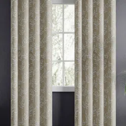 haus & kinder Signature Ashwood Bloom Cream Pack of 2 Jacquard Room Darkening Door Curtain-picture-25