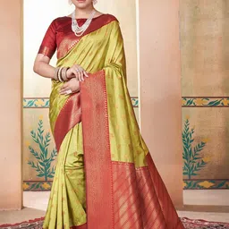 KALINI Woven Design Silk Blend Kanjeevaram Saree image 4