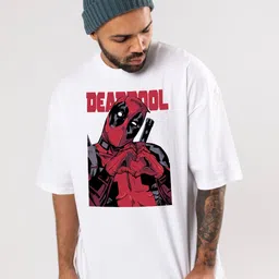 FLYIND VOGUE OUTFIT Men Deadpool Bio Finish Graphic Printed Cotton Oversized T-shirt image 4