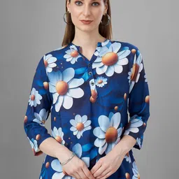 TITTLI Pack Of 2 Printed Mandarin Collar Tunic With Trousers Co-Ords image 3