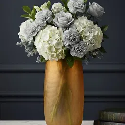 AARVI DECOR STUDIO Yellow Textured Glass Flower Vase image 2