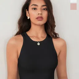 KERI PERRY Women Pack of 3 Vertical Stripes Round Neck Tank Crop Top-image-93