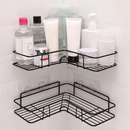 TNT THE NEXT TREND Black 2 Pieces Contemporary Matte Finish Bathroom Caddy image 4