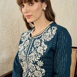 Indo Era Women Floral Embroidered Thread Work Kurta-picture-22