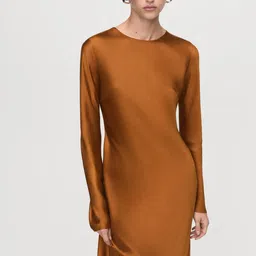 MANGO Satin A-Line Maxi Dress image 3