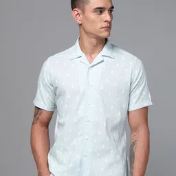 DON VINO Men Cuban Collar Geometric Printed Slim Fit Casual Shirt-picture-38