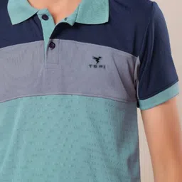Technosport Boys Colourblocked Polo Collar Pockets Slim Fit T-shirt image 4