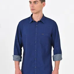 Indian Terrain Spread Collar Classic Slim Fit Cotton Shirt-image-83