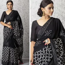 Pinkcity Trade World Pure Cotton Block Print Saree-picture-12