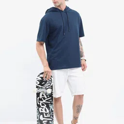 HIGHLANDER Men Solid Hooded T-shirt image 4