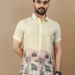 Moksha Trends VL-Ship Smart Graphic Printed Cutaway Collar Cotton Shirt-image-66
