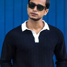 Maniac Men Self Design Polo Collar Cotton T-shirt image 5