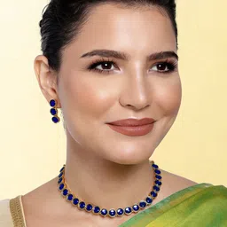 Peora Gold-Plated Stone Studded Jewellery Set image 4