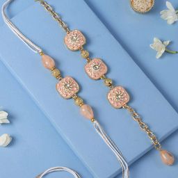 fnp Artificial Stones Studded Bhaiya Bhabhi Rakhi With Roli Chawal-picture-3