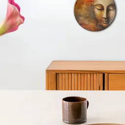 THE QUIRKY HOME Brown & Pink Peaceful Buddha Printed Decorative Ceramic Wall Plate-image-15