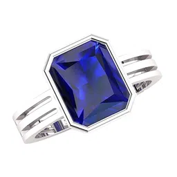 RRVGEM Blue Sapphire 6.25 Ratti Ring 6.00 KT Silver Plated Adjustable Ring-picture-13