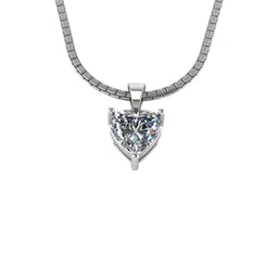 MISS HIGHNESS 92.5 Sterling Silver Rhodium-Plated CZ Studded Heart Shaped Pendants image 3