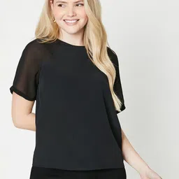 DOROTHY PERKINS Sheer Roll Sleeves Top-picture-52