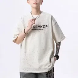 KPOP Men Typography Printed T-shirt image 2