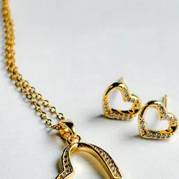 RaasRani Gold-Plated With Stones Studded Necklace & Earring Jewellery Set-picture-37