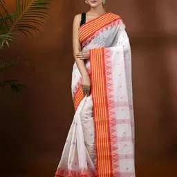 DESH BIDESH Women Floral Pure Cotton Taant Saree-image-79