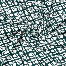Sangria Dark Green White Printed 210 TC Bedsheet With 2 Pillow Covers- 2.7 m x 2.7 m image 2