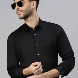 ZEDD Men Cutaway Collar Solid Cotton Casual Shirt-picture-41
