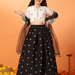 FASHION DREAM Girls Embellished Sequinned Ready to Wear Lehenga & Blouse With Dupatta-picture-29